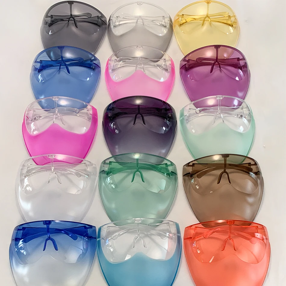 

2021 oem logo anti fog color transparent full face shields faceshield sunglasses