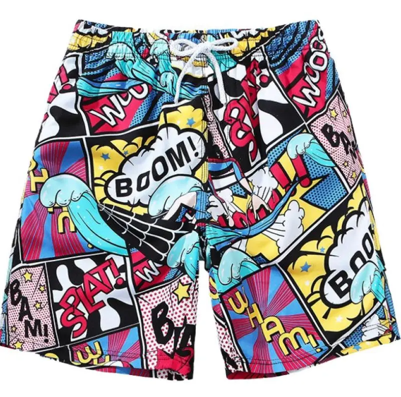 

custom cartoon swim shorts for men waterproof quick-dry beach shorts plus size