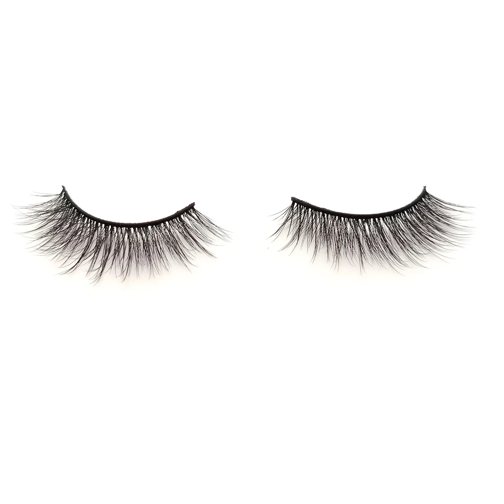 

Wholesale Custom soft lashes natural extention silk fluffy 15mm synthetic eyelashes