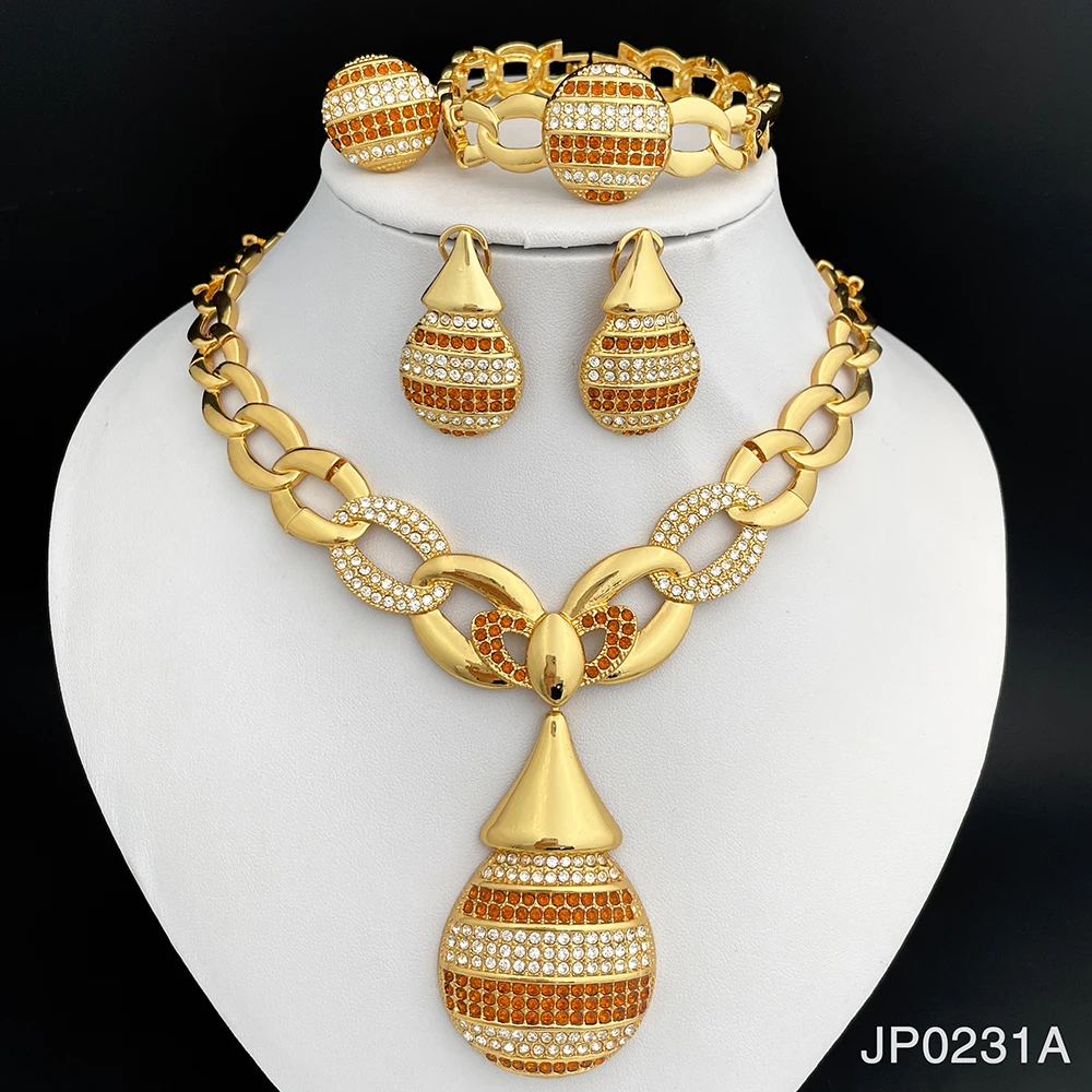 

Interesting Design New Chain Mesh Charm Jewelry Sets Women's Wedding Engagement Jewelry Set