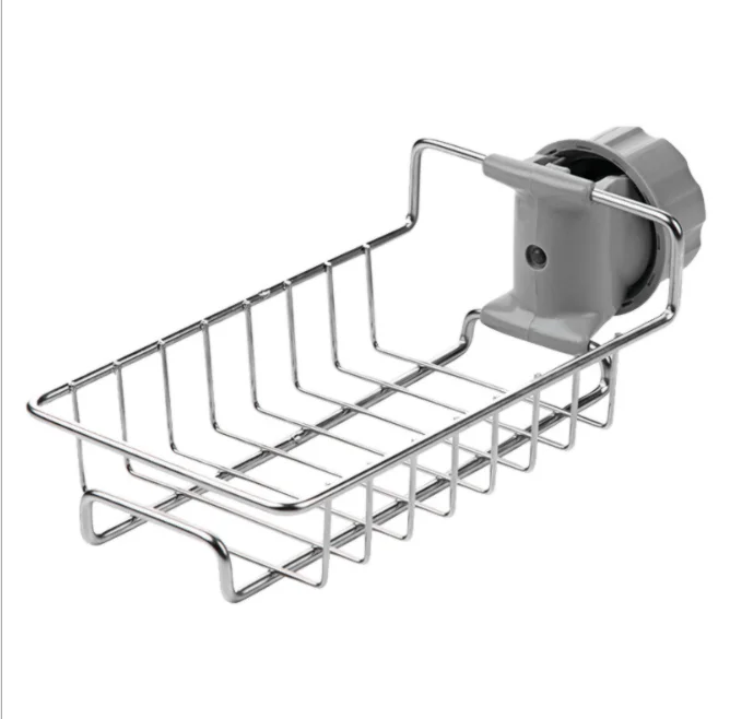 

Stainless Steel Faucet Rack Kitchen Supplies Sink Storage Rack Sundries Organizer Holder Bathroom Soap Rag Drain Shelf