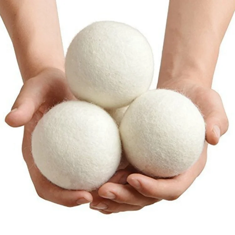 

arrivals 2021 Amazon top seller trending New zealand wool products xl 7cm wool Dryer Balls 6 pack cotton bag factory wholesale
