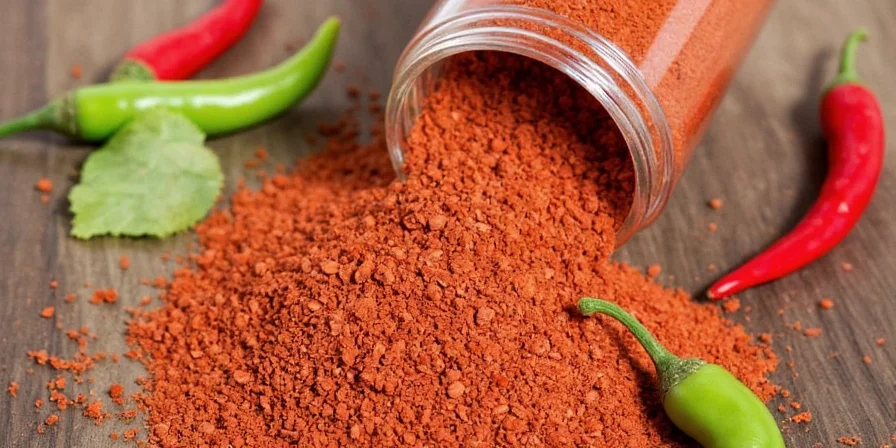 Urfa chili flakes stored in a glass jar
