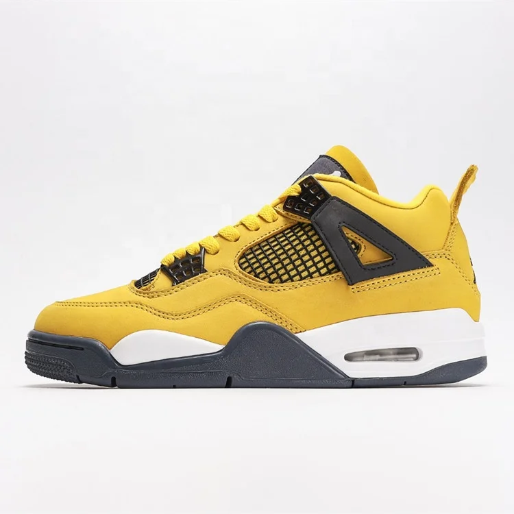 

High Quality Yellow Air Brand Sneakers AJ4 Branded Shoes Zapatos Men's Basketball Shoes, Picture