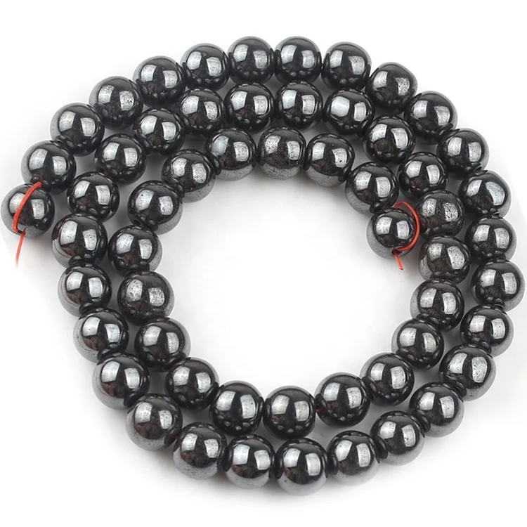 

4mm 6mm 8mm 10mm Natural Black Hematite Stone Round Loose Beads For Jewelry Making Diy Bracelet Accessories Wholesale