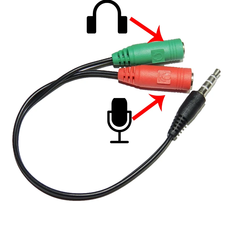 

3.5mm Stereo Audio Cables Male to 2 Female Headphones Microphones Karaoke Splitter Audio Cable Adapter