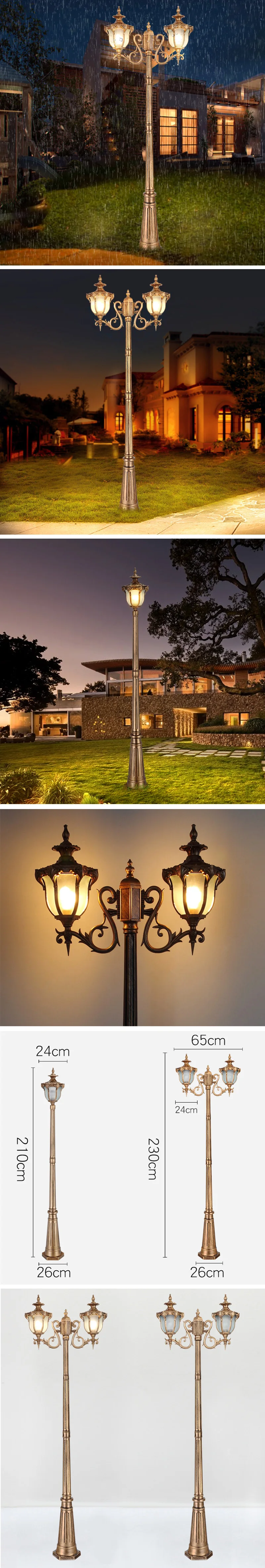 European style landscape outdoor road lamp post led lights for decoration garden lights