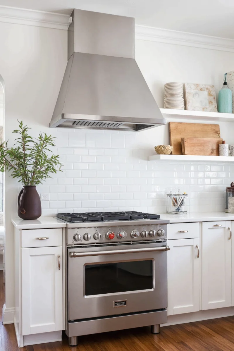 DIY fabric-covered exhaust hood for seasonal decoration