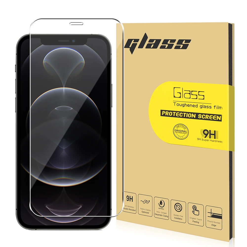 

0.33mm Screen protctor 9H Screen protection Glass Fine hole for iphone 12Por 6.1 3D Tempered Glass