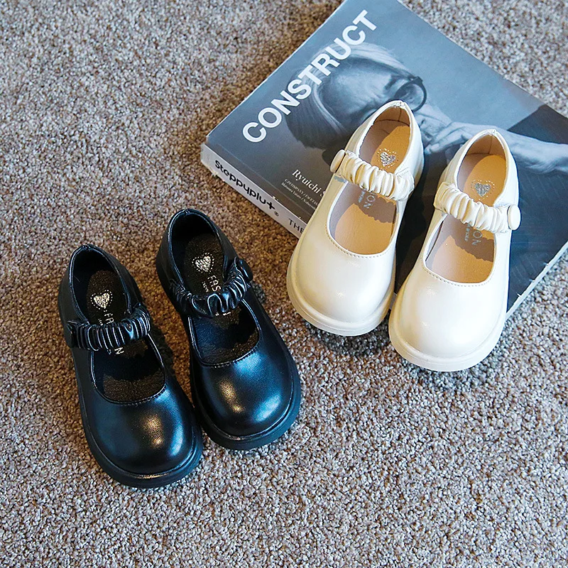 

Platform Shoes Thick-Soled Shoes Japanese Jk Lolita Cute And Comfortable Women'S Leather Flats, Black,white