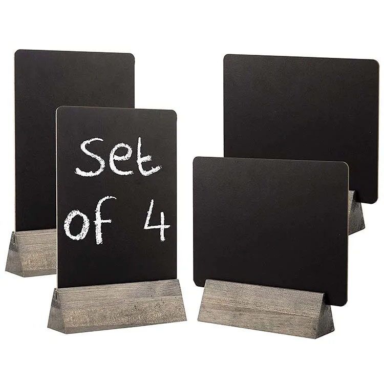 

Set of 4 Tabletop Double Sided Chalkboard Display Sign, Customized color
