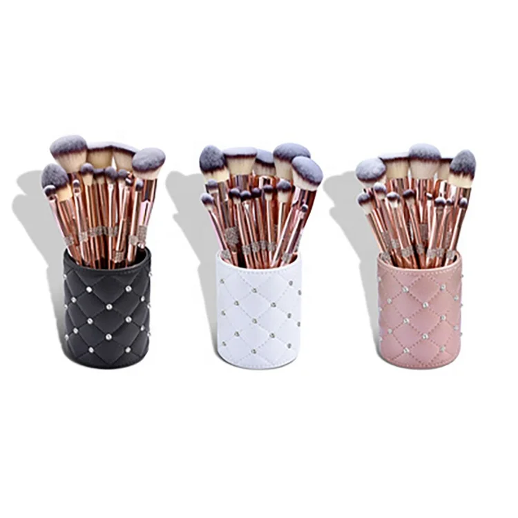 

Low MOQ Custom Logo Bling Makeup Brushes Set Rose Gold Glitter Diamond Metal 10.12.14pcs Luxury Synthetic Hair Foundation Brush