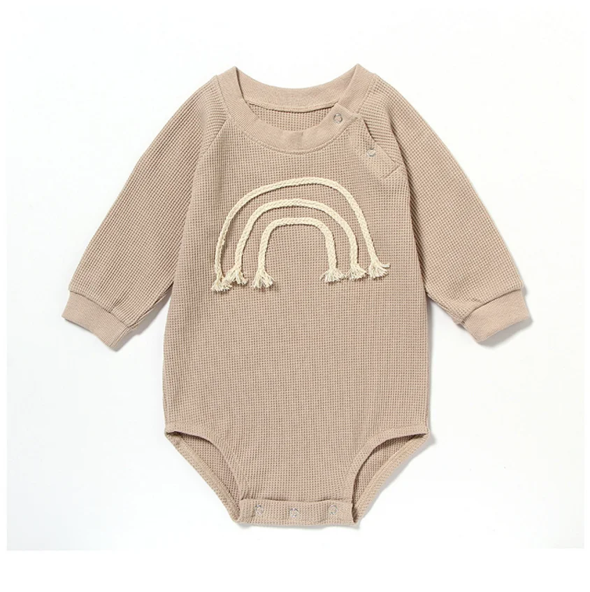 

Kids Clothing Plain Cotton Romper Baby Long Sleeve Baby Clothes 0-3 Months New Design Autumn OEM Service Short Unisex Knitted, Accept customized color