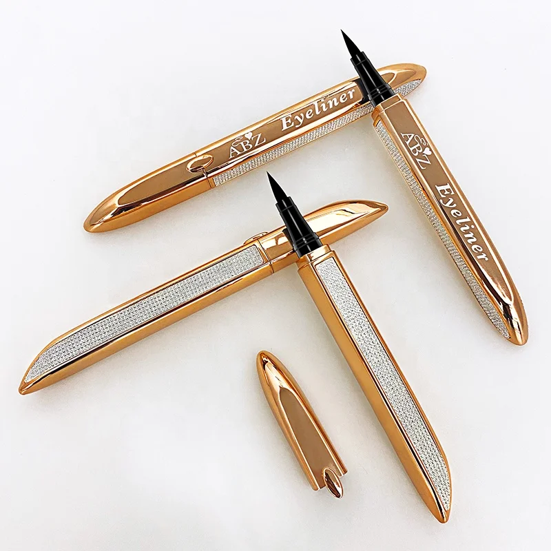 

ABZ New design self adhesive eyeliner 3d mink eyelashes private label High-speed rail magic eyeliner glue pen