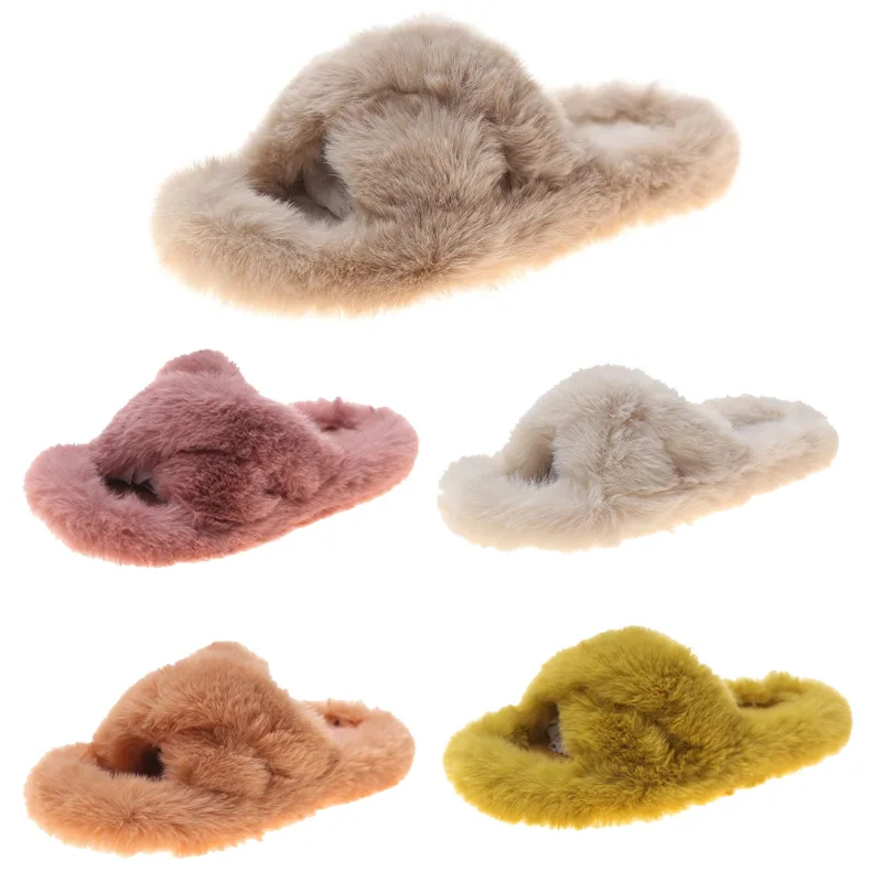 

2021New designer shoes Luxury Faux Fur Slippers Wool Fur House Slides Slippers Slides Fashion Winter for Woman