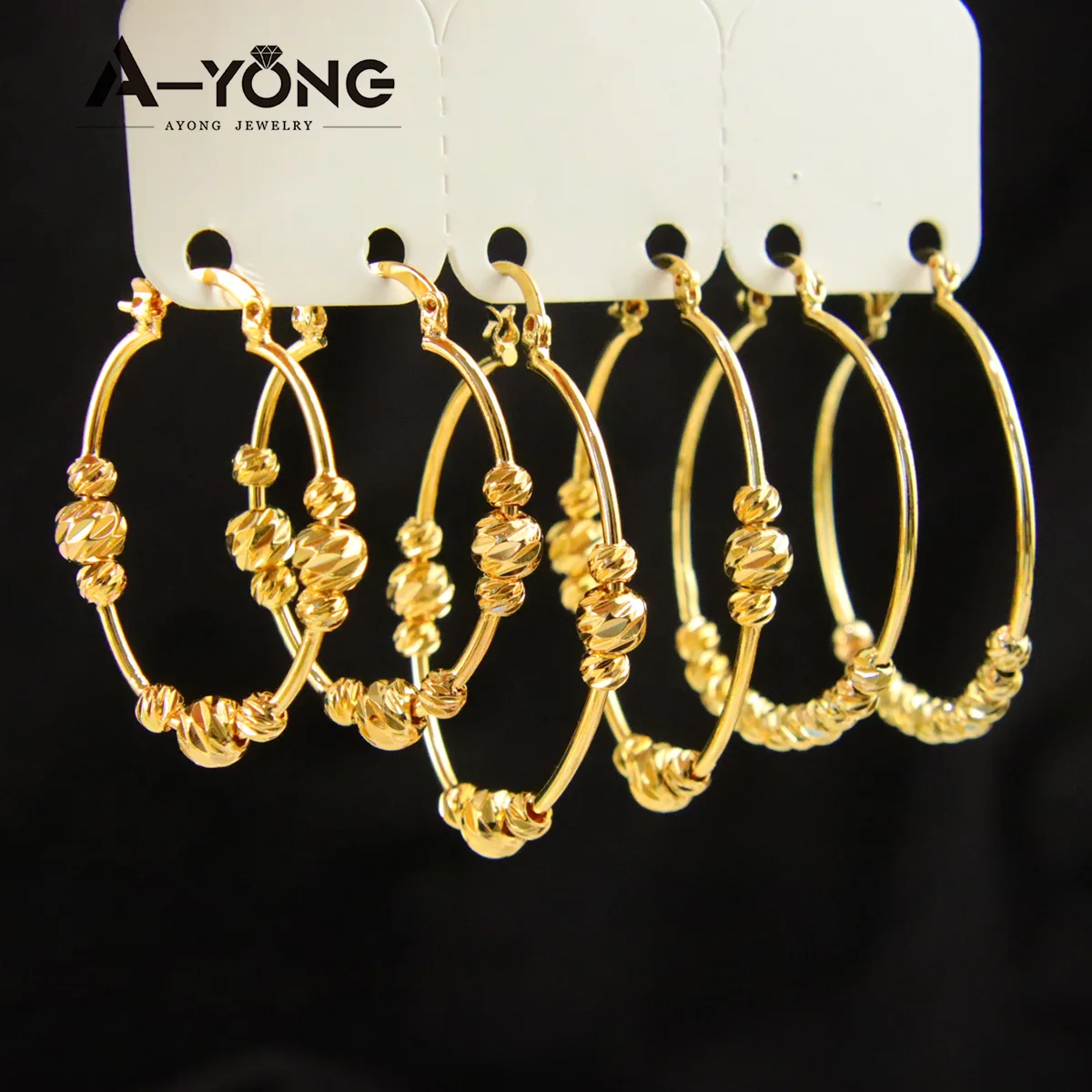 

Latest Design Waterproof Raw Brass Earring 18k Gold Plated Large Hoop Earrings