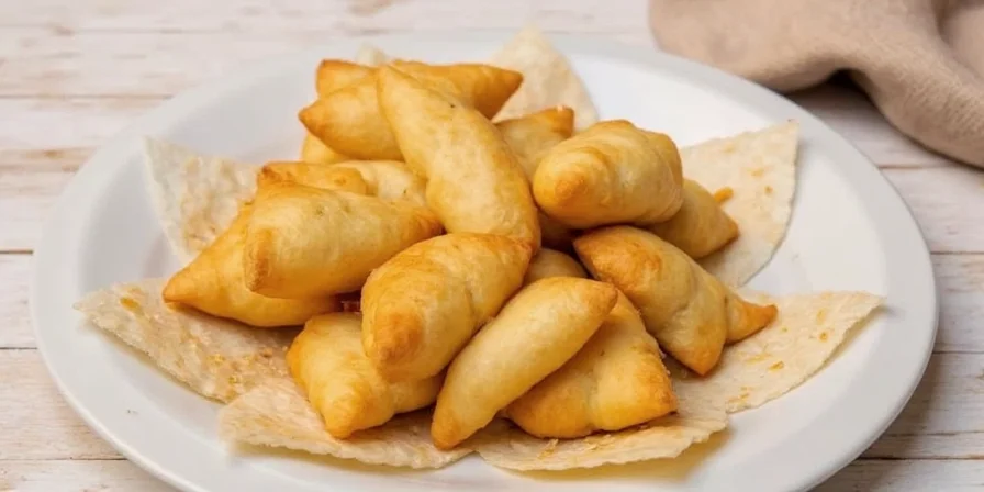 Platter of freshly made sopapillas served with coffee