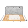 Natural bamboo Bedside Caddy Shelf Sturdy Bunk Bed Tray Organizer for Remote Control Laptop