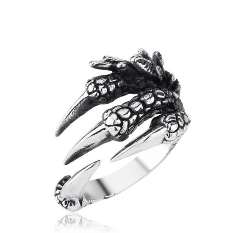 

fashion vintage skull dragon claw stylish ring men personalized adjustable owl claw custom ring wholesale, Picture