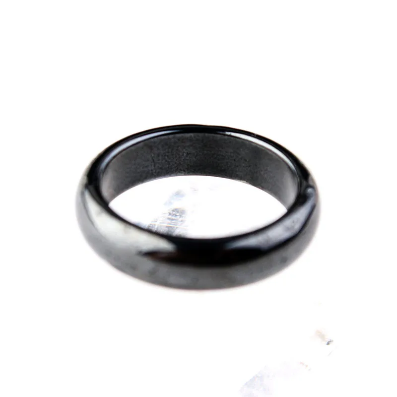 

Free Shipping Genuine Hematite Rings In Stock Fashion Jewelry Top Quality Smooth 6 mm Width Weight Losing Magnetic Hematite Ring