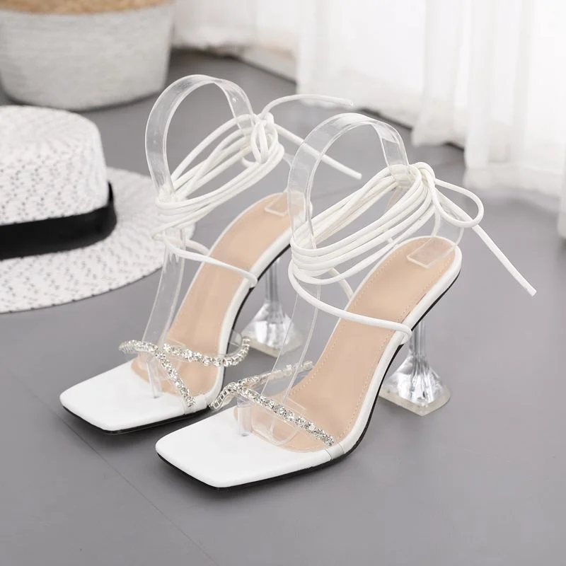 

Lace Up Ankle Strap Party High Heels Pumps High Thin Heel Sandals Lady High Heels Shoes