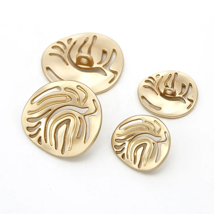 

2019 NEW STYLE Alloy button Hollow out pattern design Shank button High quality Coat sewing button, Gold
