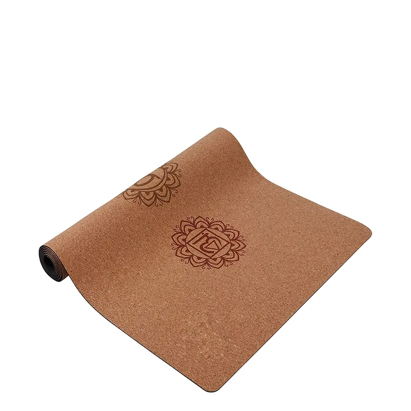 

New arrival Double Sided Washable environmental design patterned protection custom cork yoga mat, 3 color