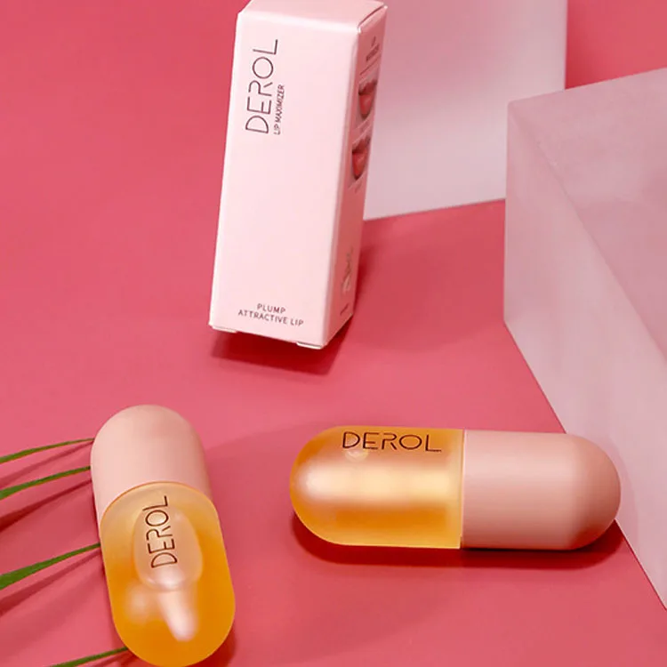

DEROL 5.5ml Lip Plumper Gloss With Organic Peppermint Oil Set Day And Night Double Repair And Lip Plumper, Clear