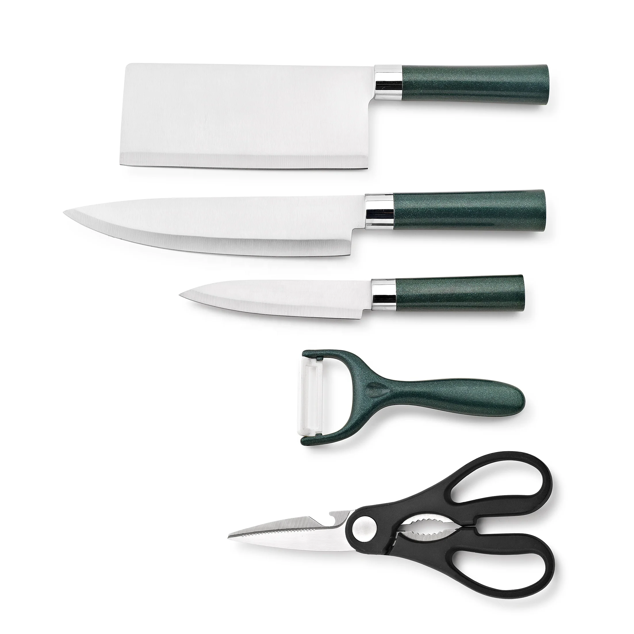 

Professional Kitchen Knife Set 5pcs Stainless Steel Knife Sets with Scissor Peeler