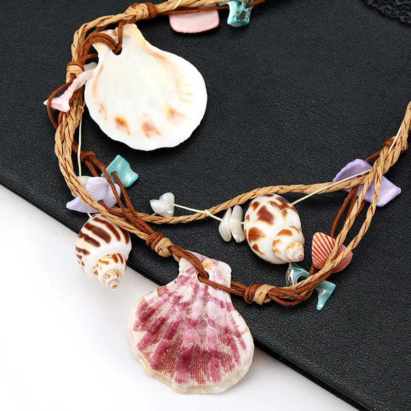 Dy Bohemian Summer Beach Necklace Pendant Natural Sea Shells Pearl ...