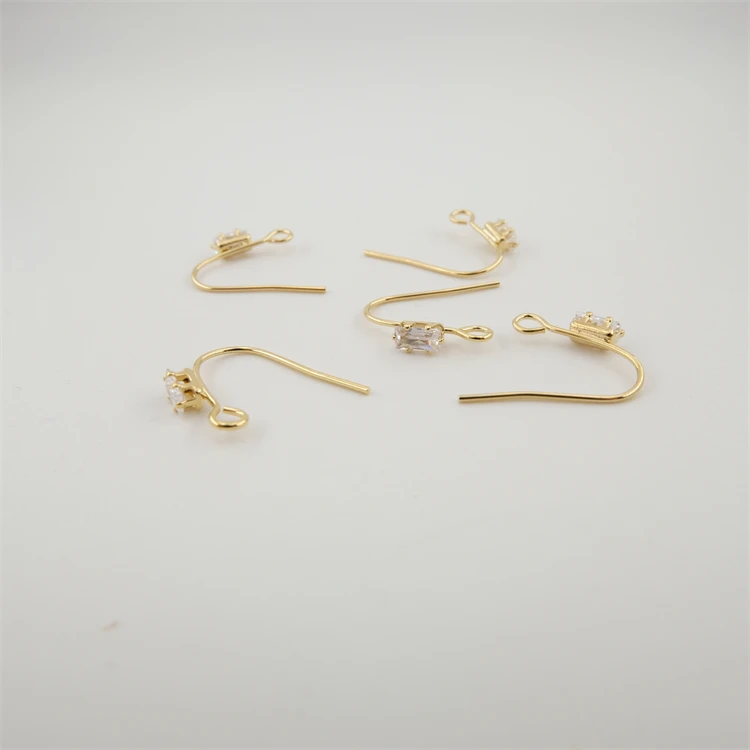 

Fashion noble style for womens Ear Wire Hooks 18k gold filled copper jewelry earrings accessories zircon Ear