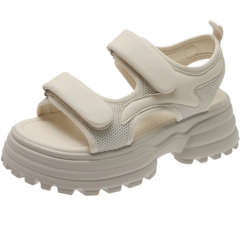 

Dropshipping Custom Logo White Platform Sandals Shoes New Styles Comfortable Casual Wedges Sandals