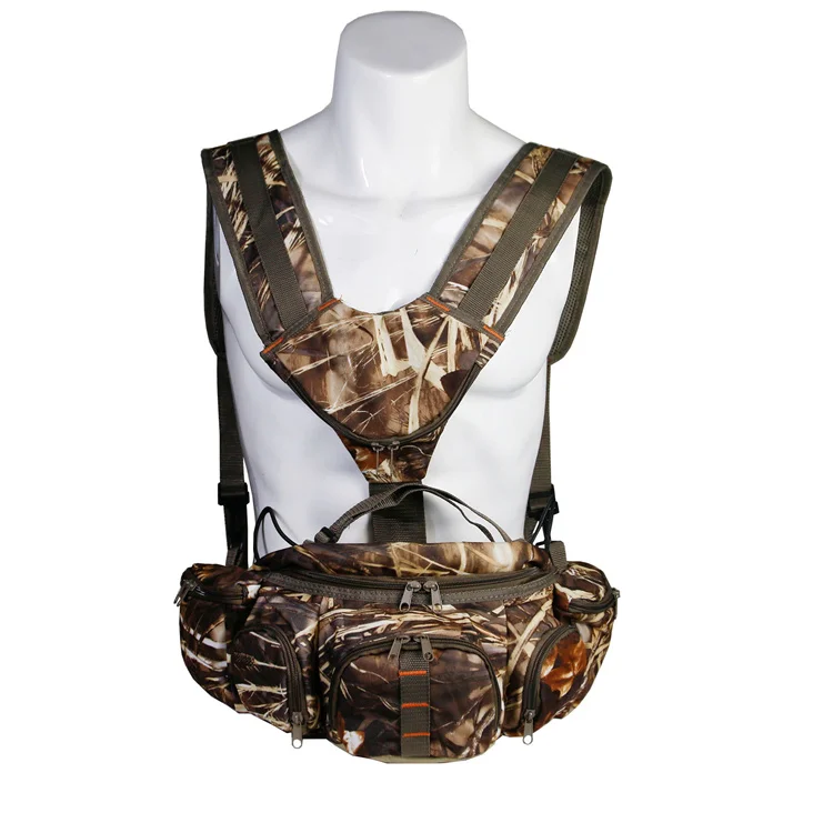 

Flannelette Climbing Hiking Harness Waist Pouch Hunting Camo Fanny Pack for Camping Running Travelling