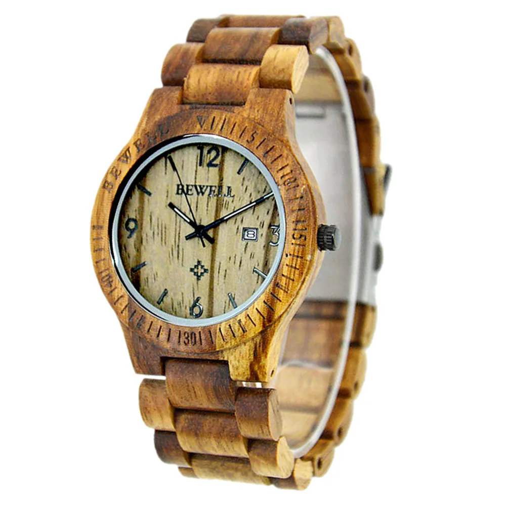 

Bewell On Sales Men Wrist Watch Charming Design Wooden Watches Custom Logo Quartz gshock, Maple wood, zebra, red sandalwood etc