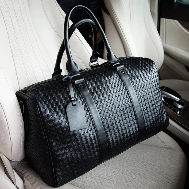 

Large Capacity vintage PU Leather travel bags luggage, Black