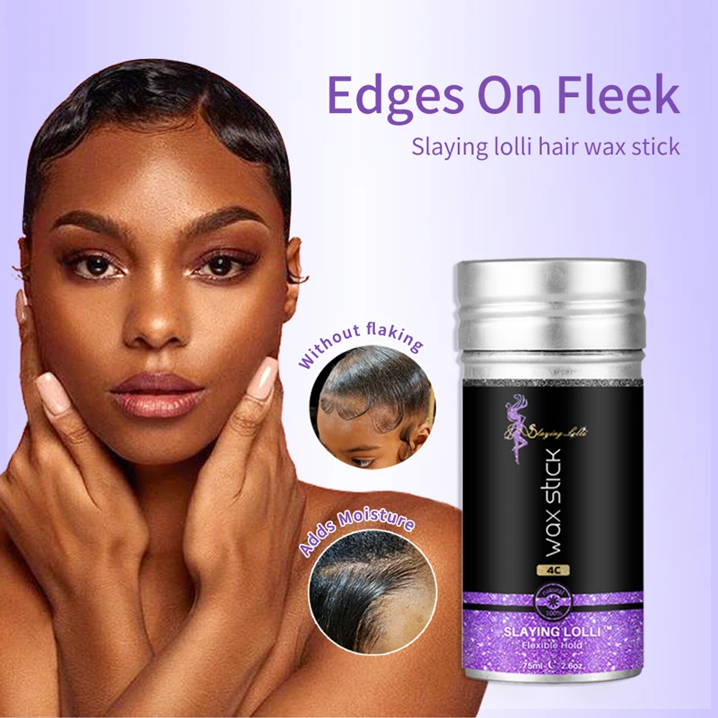 

Custom Private Label Organic Hair Wax Stick For Broken Hair No Go Away Fly Flexible Hold Edge Wax Stick