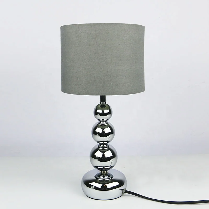 Bedroom Living Room Beside Classic Modern Nordic Metal Base Fabric Lamp Shade Table E14 Bulb Lamps