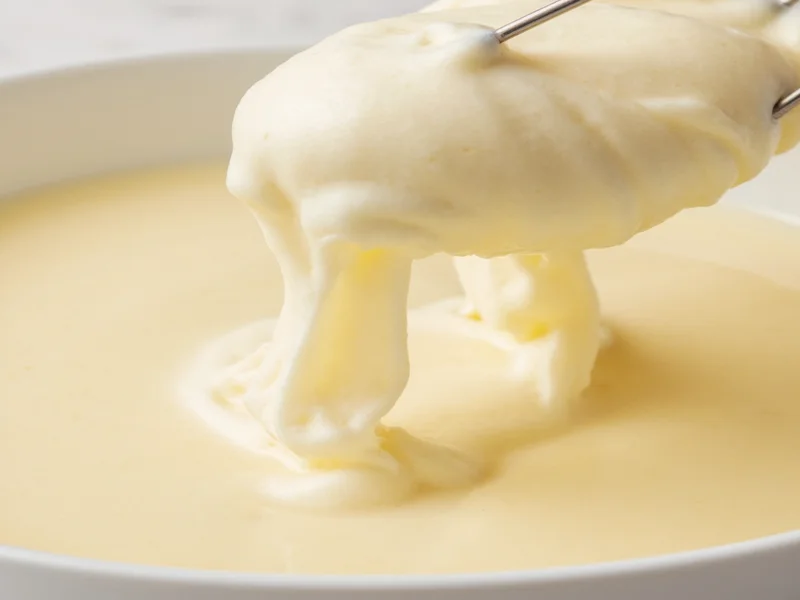 Folding whipped cream into condensed milk for smooth texture
