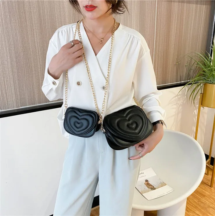 

2020 New Korean chains shoulder bag set wild messenger bag Western fashion small square bag, 3colors