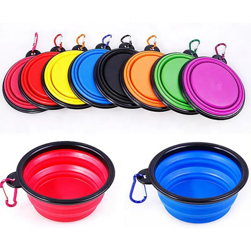 

Custom Portable Travel Pet Bowl Luxury Foldable Silicone Collapsible Dog Feeding Food Bowl, Any color