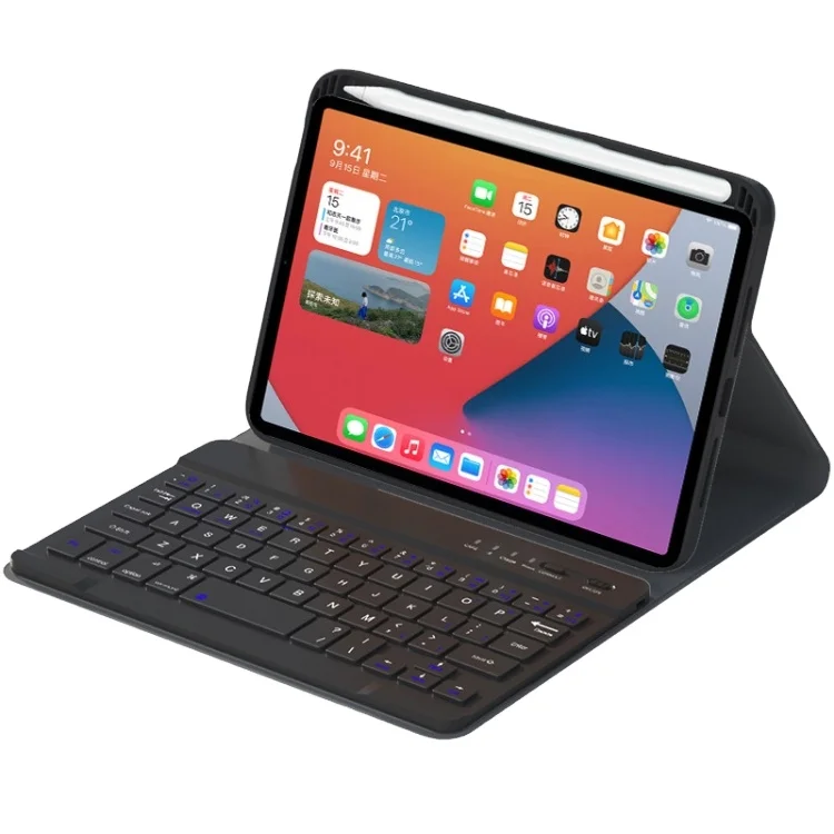 

Square Keys Detachable Wireless Keyboard Leather Case with Holder for iPad mini 6