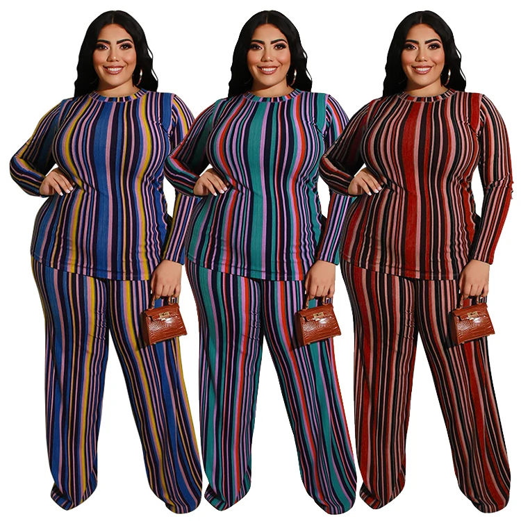 

Fall Casual Two Piece Pants Set Cotton Plus Size 2 Piece Sets Super Plus Size Women Clothing, Picture color