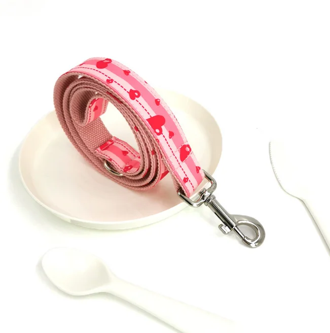 

Factory Direct Sale Fashion Design Bow Decoration Nylon Cord Pink Suit Leash Set Pet Collars Leashes