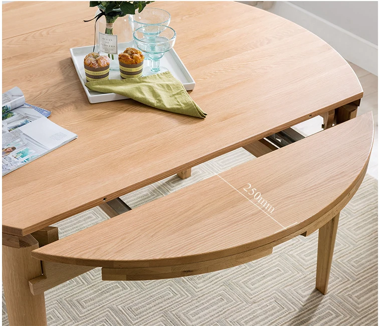 product-Round wood dining tablesolid wood modern home furniture simple dining table designs in wood -2