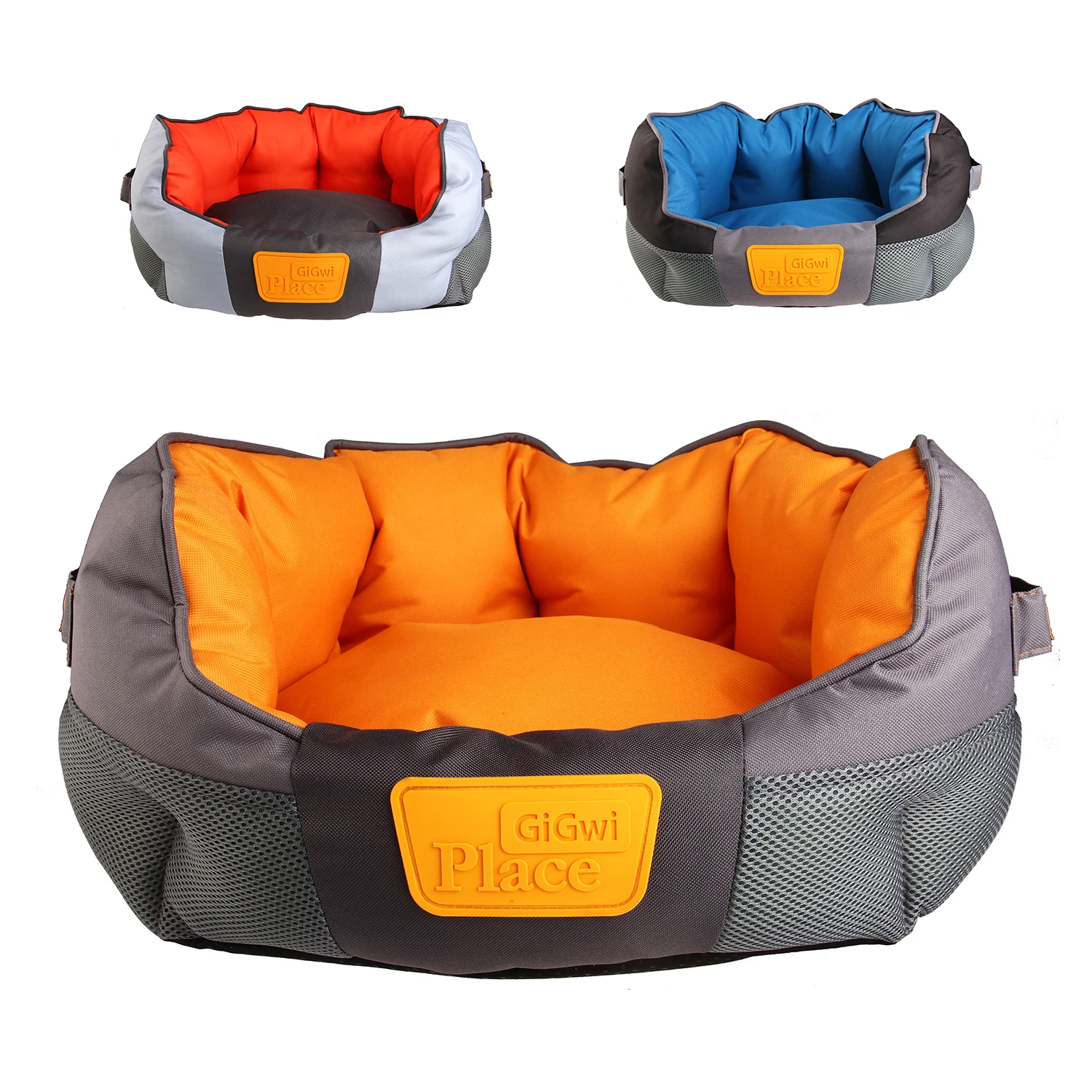 

GiGwi Comfortable Calming Dog Bed Large Memory Foam orthopedic Machine Washable Pet Beds & Accessories, Gray&orange