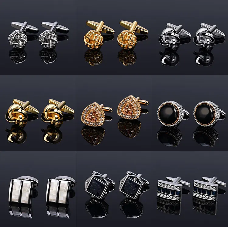 

Wholesale Elegant SilverJewelry Cufflinks & Tie Clip Custom Round Gold Plated Cuff Link, Rose gold
