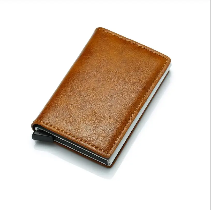 

2021 Carbon Fiber Card Holder Wallets Men Rfid Black Magic Trifold Leather Slim Mini Small Money Bag Male Purses