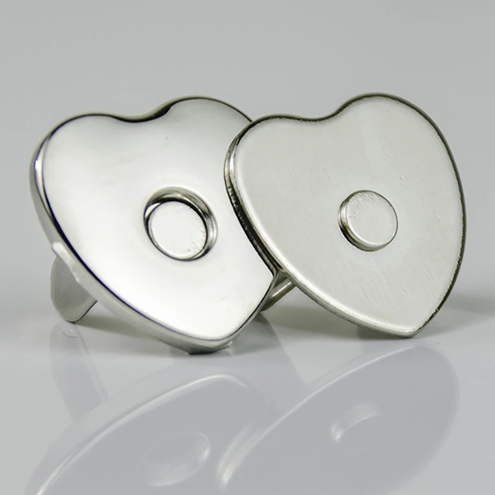 Beautiful Heart Shape 18mm Silver Magnets Button For Bag Accessaries ...