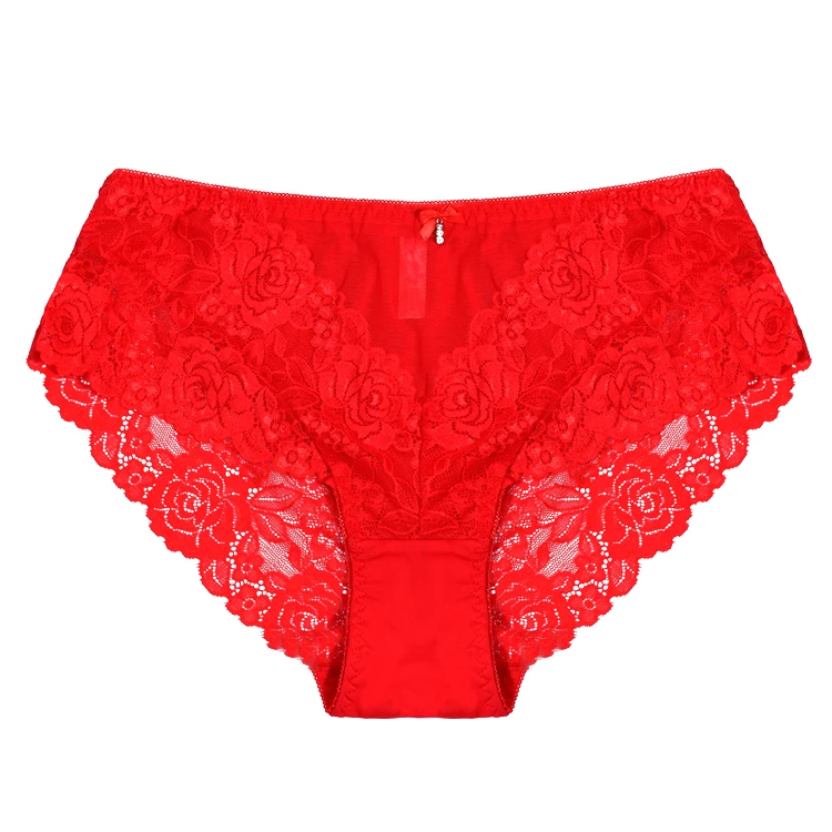 

2021 Custom Fashionable Panties Plus Size Sexy Lace Transparent Women Panties