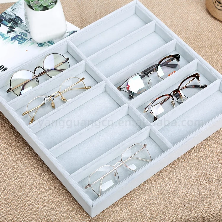 

Showroom designs optical frames glass sunglass showcase bamboo furniture eyewear display glasses case showcase suitcase, Customized color